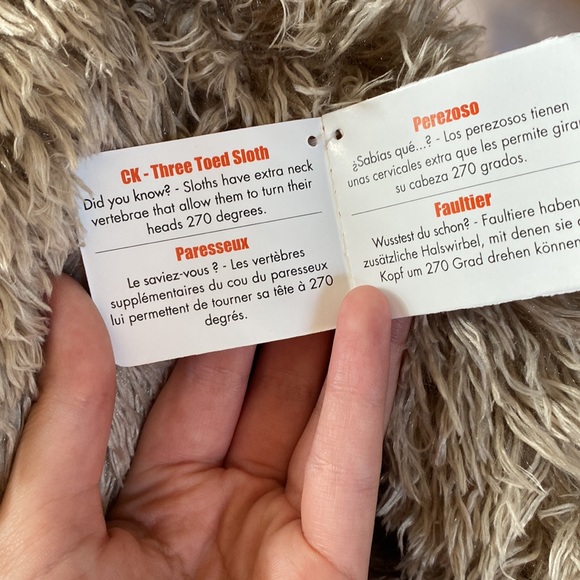 Plush 3 toe sloth plush from the zoo in Columbus - Picture 3 of 4